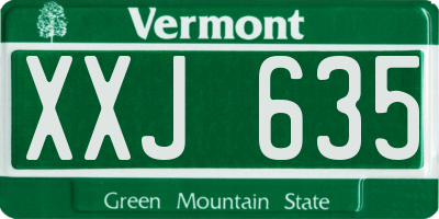 VT license plate XXJ635