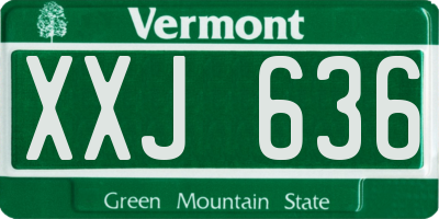VT license plate XXJ636