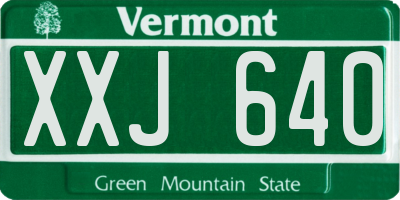 VT license plate XXJ640