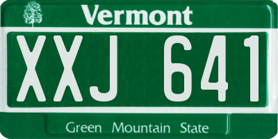 VT license plate XXJ641