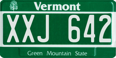 VT license plate XXJ642