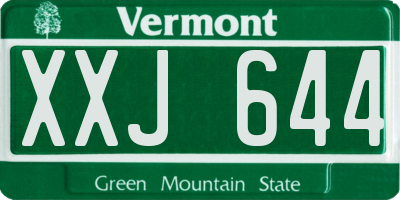 VT license plate XXJ644