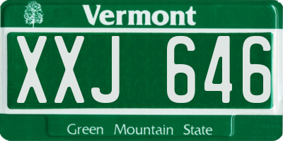 VT license plate XXJ646