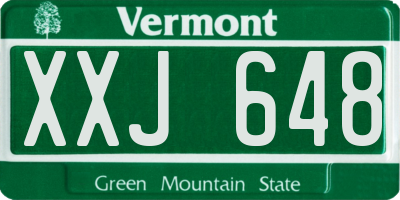 VT license plate XXJ648