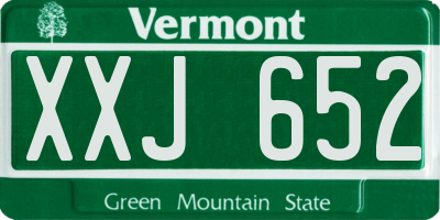 VT license plate XXJ652