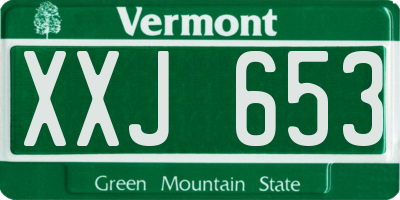 VT license plate XXJ653
