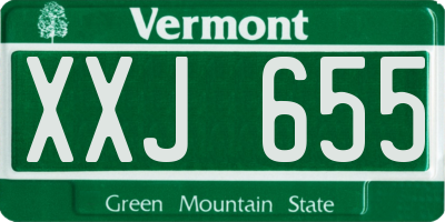 VT license plate XXJ655