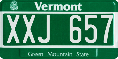 VT license plate XXJ657
