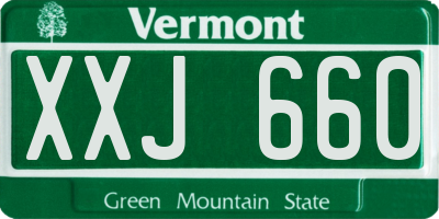 VT license plate XXJ660
