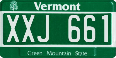 VT license plate XXJ661