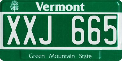 VT license plate XXJ665