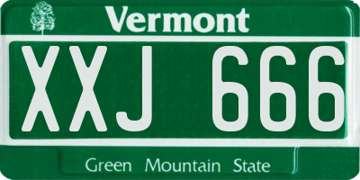 VT license plate XXJ666