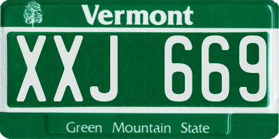 VT license plate XXJ669