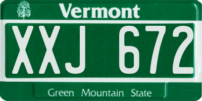 VT license plate XXJ672