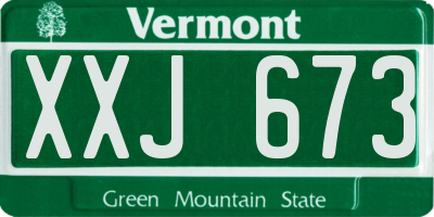VT license plate XXJ673
