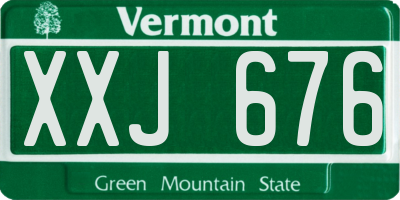 VT license plate XXJ676
