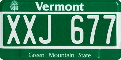 VT license plate XXJ677