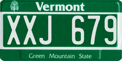 VT license plate XXJ679