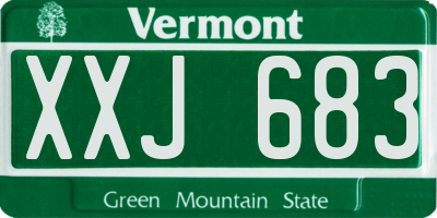 VT license plate XXJ683