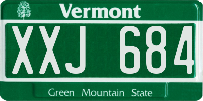 VT license plate XXJ684