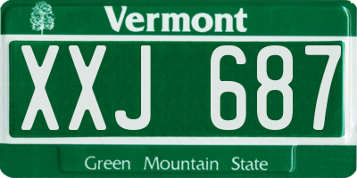 VT license plate XXJ687