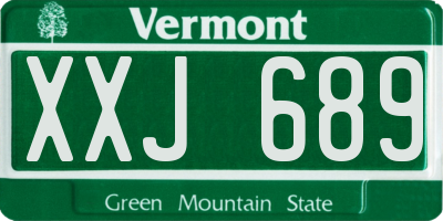 VT license plate XXJ689