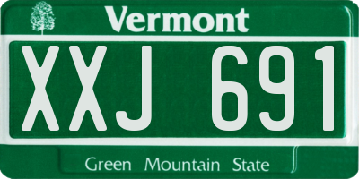 VT license plate XXJ691