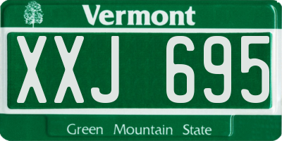 VT license plate XXJ695