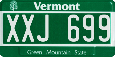 VT license plate XXJ699