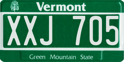VT license plate XXJ705