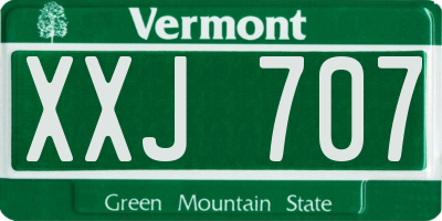 VT license plate XXJ707