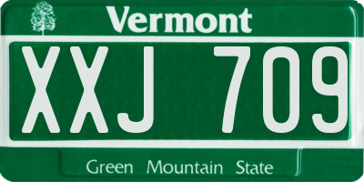 VT license plate XXJ709