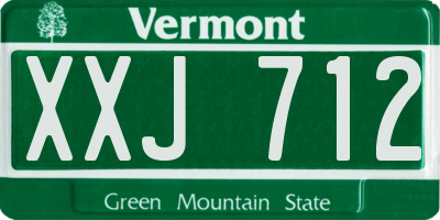 VT license plate XXJ712