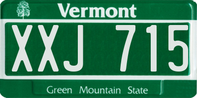 VT license plate XXJ715