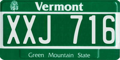 VT license plate XXJ716