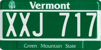 VT license plate XXJ717