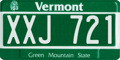 VT license plate XXJ721