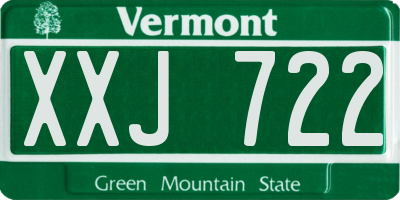 VT license plate XXJ722