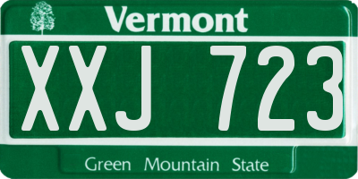 VT license plate XXJ723