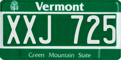 VT license plate XXJ725