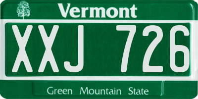 VT license plate XXJ726