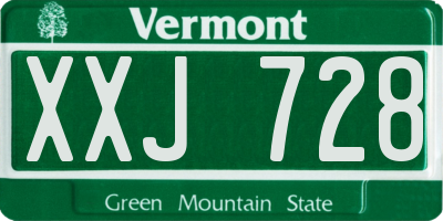 VT license plate XXJ728