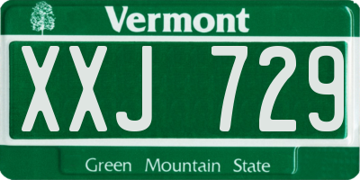 VT license plate XXJ729