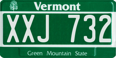 VT license plate XXJ732