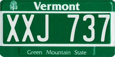 VT license plate XXJ737