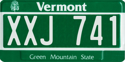 VT license plate XXJ741
