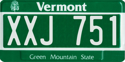 VT license plate XXJ751