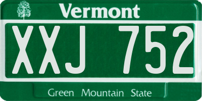 VT license plate XXJ752