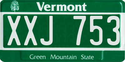 VT license plate XXJ753