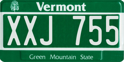 VT license plate XXJ755